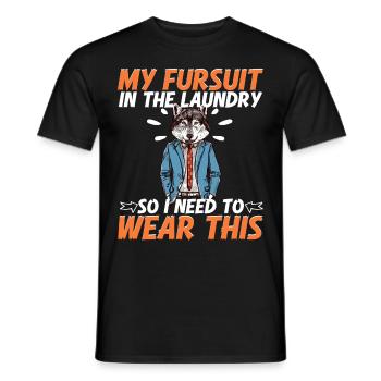 Furry Fandom Furries Fursona Fursuit Ist In Der - Männer T-Shirt - Schwarz - Vorne - AI Model Male 178 light (178cm)