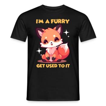 Furry Fandom Furries Fursona I'm a Furry - Men's T-Shirt - black - Front - AI Model Male 178 light (178cm)