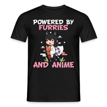 Furry Fandom Furries Fursona Powered by Furries - Men's T-Shirt - black - Front - AI Model Male 178 light (178cm)