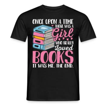 A girl who loved books Female - Men's T-Shirt - black - Front - AI Model Male 178 light (178cm)