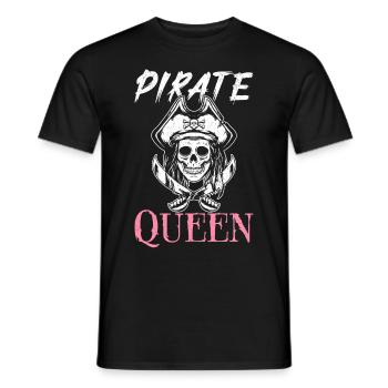 Pirate Queen Pirate Girl Captain - Men's T-Shirt - black - Front - AI Model Male 178 light (178cm)
