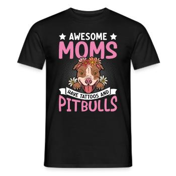 Awesome Mütter haben Tattoos und Pitbulls Pitbull - Männer T-Shirt - Schwarz - Vorne - AI Model Male 178 light (178cm)