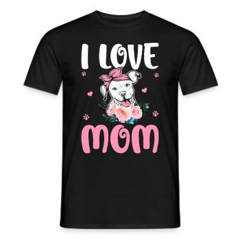 Ich liebe Mama Pitbull Mama Tattoo - Männer T-Shirt - Schwarz - Vorne - AI Model Male 178 light (178cm)