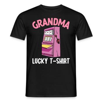 Oma Lucky T-shirt Spielautomat Casino Lover - Männer T-Shirt - Schwarz - Vorne - AI Model Male 178 light (178cm)