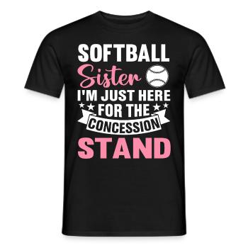 Softball Sister I'm just because of the - Men's T-Shirt - black - Front - AI Model Male 178 light (178cm)