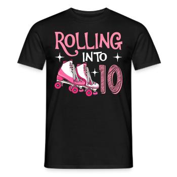 Rouler dans un scooter d’anniversaire de 10 10 ans - T-shirt homme - noir - Devant - AI Model Male 178 light (178cm)