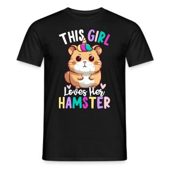 Cette fille aime son hamster Femelle - T-shirt homme - noir - Devant - AI Model Male 178 light (178cm)