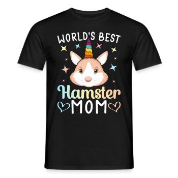 World's Best Hamster Mom Female Hamster Lover - Men's T-Shirt - black - Front - AI Model Male 178 light (178cm)