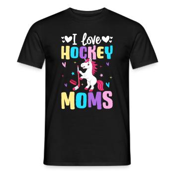 I Love Hockey Moms Hockey Moms Illustration für - Männer T-Shirt - Schwarz - Vorne - AI Model Male 178 light (178cm)