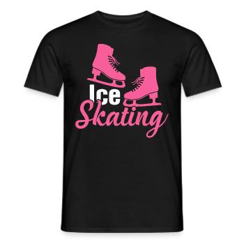 skating skating Figure skating - Men's T-Shirt - black - Front - AI Model Male 178 light (178cm)