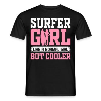 Surfeuse Surf Girl Comme une fille normale, mais - T-shirt homme - noir - Devant - AI Model Male 178 light (178cm)