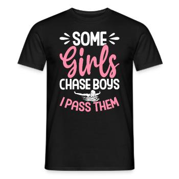 Schwimmen Schwimmer Frauen Einige Mädchen jagen - Männer T-Shirt - Schwarz - Vorne - AI Model Male 178 light (178cm)