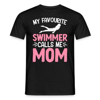 Natation Ma nageuse préférée m’appelle maman - T-shirt homme - noir - Devant - AI Model Male 178 light (178cm)