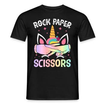 Funny Lesbian Pride LGBTQ Rock Paper Scissors - Men's T-Shirt - black - Front - AI Model Male 178 light (178cm)