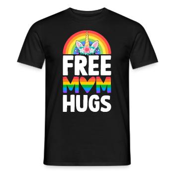 Free Mom Hugs LGBTQ Pride Equality - Men's T-Shirt - black - Front - AI Model Male 178 light (178cm)
