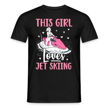 This Girl Loves Jet Skiing Skiers - Men's T-Shirt - black - Front - AI Model Male 178 light (178cm)