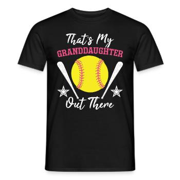 Softball Das ist meine Enkelin da draußen - Männer T-Shirt - Schwarz - Vorne - AI Model Male 178 light (178cm)