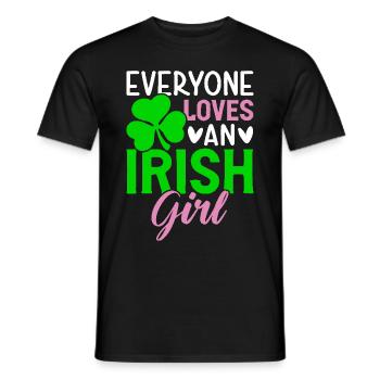 Saint-Patrick L’amour tout le monde aime un Irlandais - T-shirt homme - noir - Devant - AI Model Male 178 light (178cm)