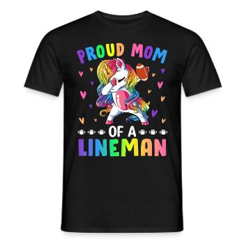 Proud Mom Of A Lineman Mom Football Graphic For - Men's T-Shirt - black - Front - AI Model Male 178 light (178cm)