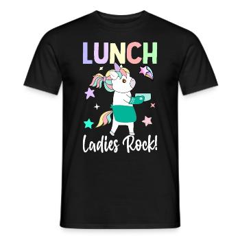 Lunch ladies rock! Lunch Lady Cafeteria Crew - Men's T-Shirt - black - Front - AI Model Male 178 light (178cm)