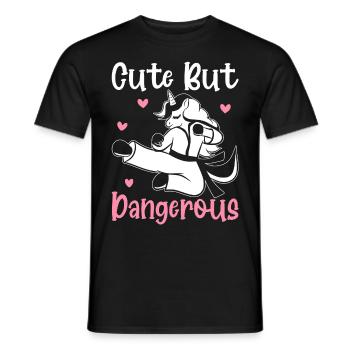 Drôle Taekwondo Karaté Licorne Mignon Mais - T-shirt homme - noir - Devant - AI Model Male 178 light (178cm)