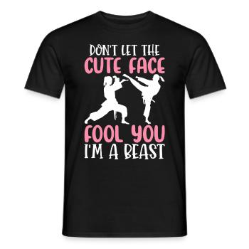 Licorne féminine de taekwondo Ne vous laissez pas être - T-shirt homme - noir - Devant - AI Model Male 178 light (178cm)