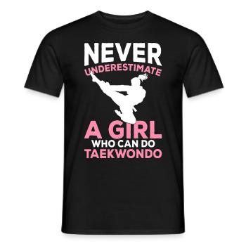 Une fille qui peut faire du taekwondo girl - T-shirt homme - noir - Devant - AI Model Male 178 light (178cm)