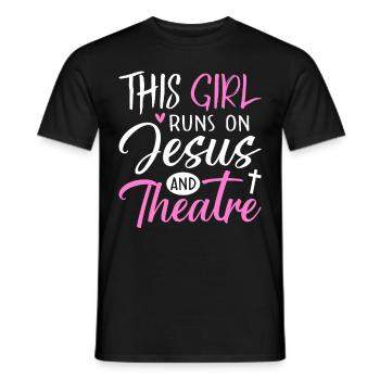 Fille Jésus Artiste de théâtre Théâtre Jeu de théâtre - T-shirt homme - noir - Devant - AI Model Male 178 light (178cm)