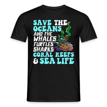 Rettet die Ozeane Korallenriffe Meeresleben - Männer T-Shirt - Schwarz - Vorne - AI Model Male 178 light (178cm)