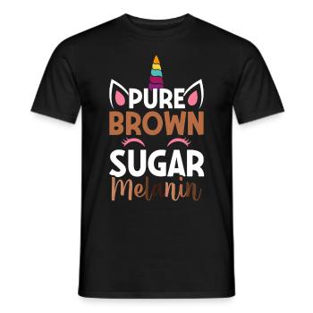 Pure Brown Sugar Melanin Brown Skin Black History - Männer T-Shirt - Schwarz - Vorne - AI Model Male 178 light (178cm)