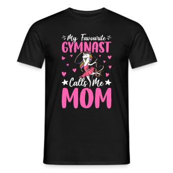 My favorite gymnast calls me mom - Men's T-Shirt - black - Front - AI Model Male 178 light (178cm)