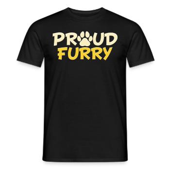Furry Fandom Furries Fursona Proud Furry - Men's T-Shirt - black - Front - AI Model Male 178 light (178cm)