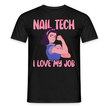 J’adore mon métier de prothésiste ongulaire - T-shirt homme - noir - Devant - AI Model Male 178 light (178cm)
