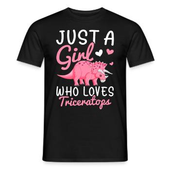 Mädchen, das Triceratops liebt - Männer T-Shirt - Schwarz - Vorne - AI Model Male 178 light (178cm)