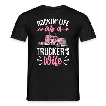 Une vie rock en tant que femme de camionneur - T-shirt homme - noir - Devant - AI Model Male 178 light (178cm)