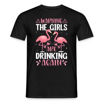 Wine Drinking Drinker Wine Glass Girl Drinking - Men's T-Shirt - black - Front - AI Model Male 178 light (178cm)