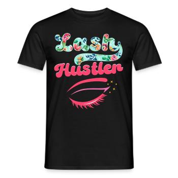 Last Hustler Eyelash Artist Eyelash Lover - Men's T-Shirt - black - Front - AI Model Male 178 light (178cm)