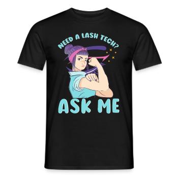 Artiste de cils Amateur de cils a besoin de vous - T-shirt homme - noir - Devant - AI Model Male 178 light (178cm)