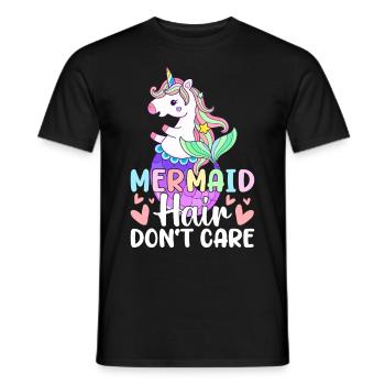 Mermaid Hair Don’t Care Mermaid Girl Design graphique - T-shirt homme - noir - Devant - AI Model Male 178 light (178cm)