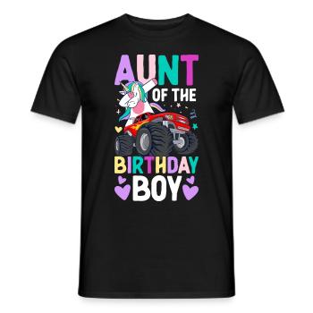 Camion monstre de tante de garçon d’anniversaire - T-shirt homme - noir - Devant - AI Model Male 178 light (178cm)