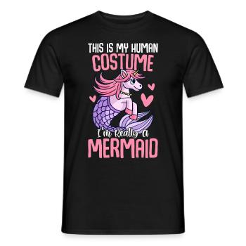 C’est mon costume humain, je suis vraiment une sirène - T-shirt homme - noir - Devant - AI Model Male 178 light (178cm)