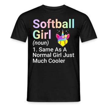 Softball Girl Same As A Normal Girl Weibliche - Männer T-Shirt - Schwarz - Vorne - AI Model Male 178 light (178cm)