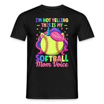 This Is My Softball Mom Voice Female - Men's T-Shirt - black - Front - AI Model Male 178 light (178cm)