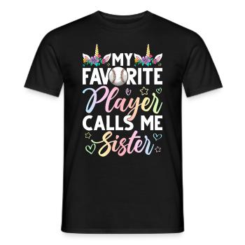 Softball Meine Lieblingsspielerin nennt mich - Männer T-Shirt - Schwarz - Vorne - AI Model Male 178 light (178cm)