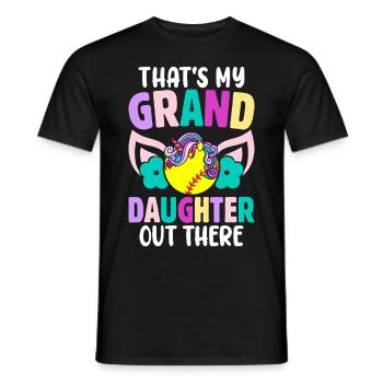 Softball Grand-père Mamie C’est ma petite-fille - T-shirt homme - noir - Devant - AI Model Male 178 light (178cm)