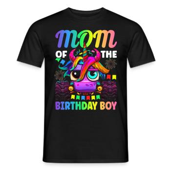 Mom Of The Birthday Boy Monster Truck Truck Lover - Männer T-Shirt - Schwarz - Vorne - AI Model Male 178 light (178cm)