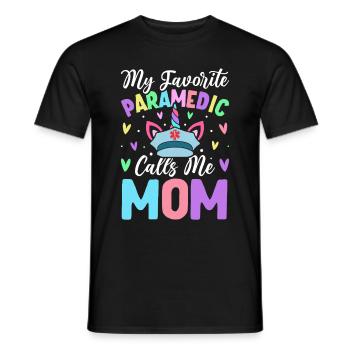 Favorite Paramedic Calls Me Mom Female - Men's T-Shirt - black - Front - AI Model Male 178 light (178cm)
