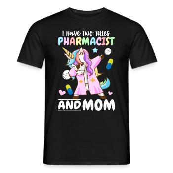 Pharmacienne et mère Pharmacienne Pharmacienne - T-shirt homme - noir - Devant - AI Model Male 178 light (178cm)