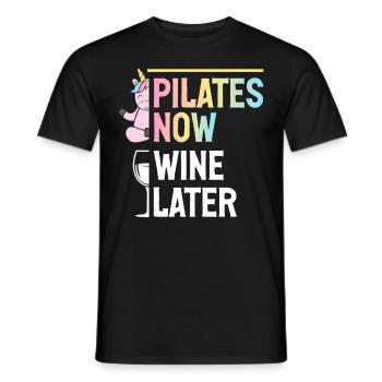 Pilates Now Wine Later Professeur de Pilates - T-shirt homme - noir - Devant - AI Model Male 178 light (178cm)