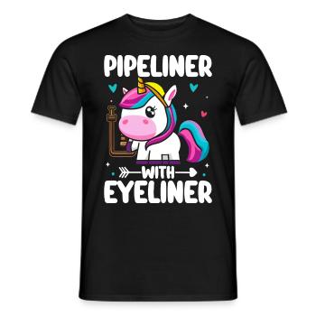 Pipeliner with Eyeliner Female Pipeliner - Men's T-Shirt - black - Front - AI Model Male 178 light (178cm)